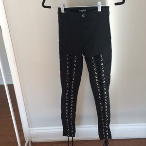 Lace up leggings